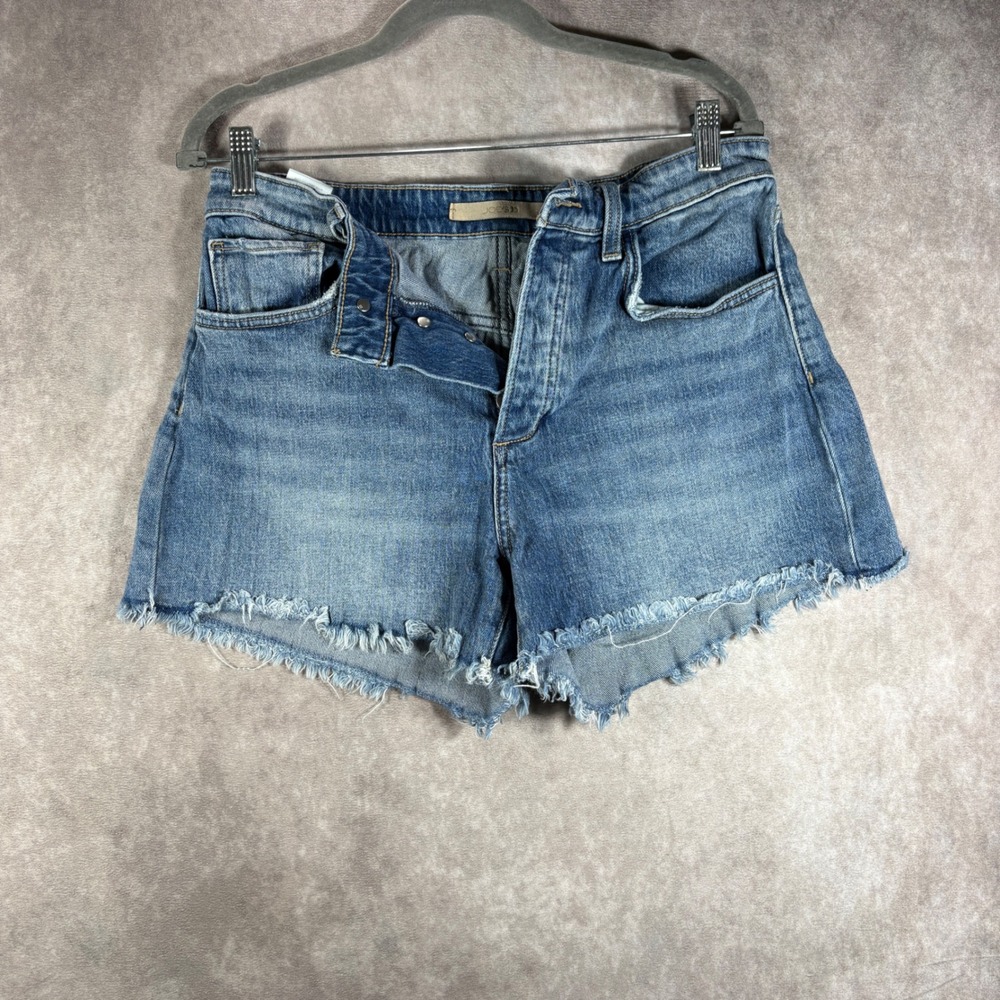 Joes Jeans Shorts Womens 27 Blue The Jessie Relaxed Cut Off Raw Hem Button Fly